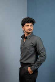 Cotton Shirt for Men | Stylish Slim Fit, Comfortable & Breathable - Grey